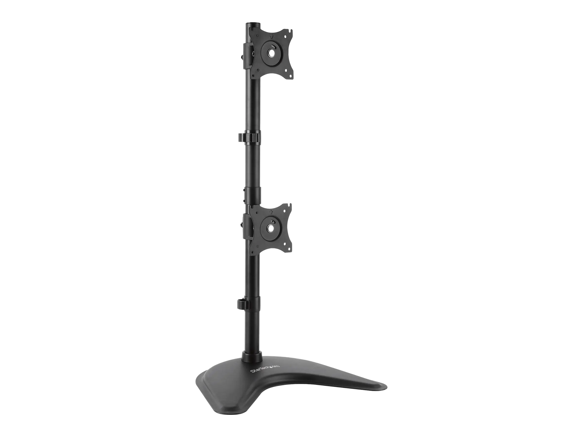 StarTech Vertikale Dual Monitorhalterung - Heavy Duty Stahl - Für VESA Monitore bis zu 27 Zoll - Verstellbarer zweifach Moniotrständer - Aufstellung für 2 Monitore - stabiler Stahl - Schwarz - Bildschirmgröße: 33-68.6 cm (13"-27") - Schreibtisch-Stän