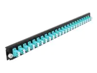 Delock - Rack-Montageblech für Glasfaser-Spleißbox - Vorderseite - LC MM X 24 - Aquamarin - 1U - 48.3 cm (19")