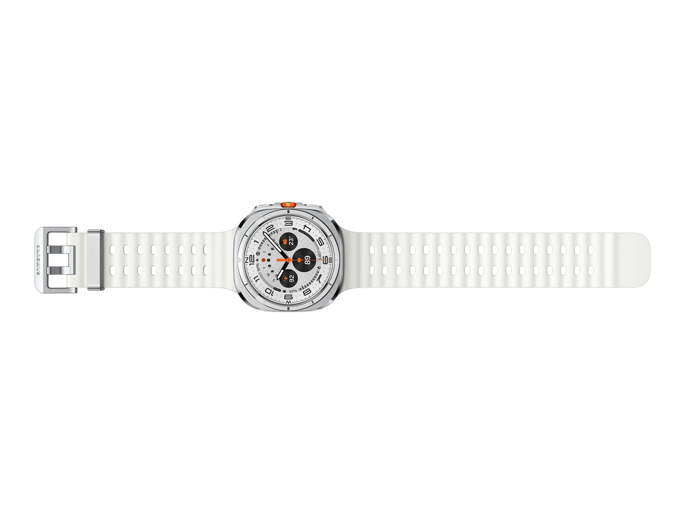 Samsung Galaxy Watch Ultra - 47 mm - Titanweiß - intelligente Uhr mit Marineband - Gummi - weiß - B