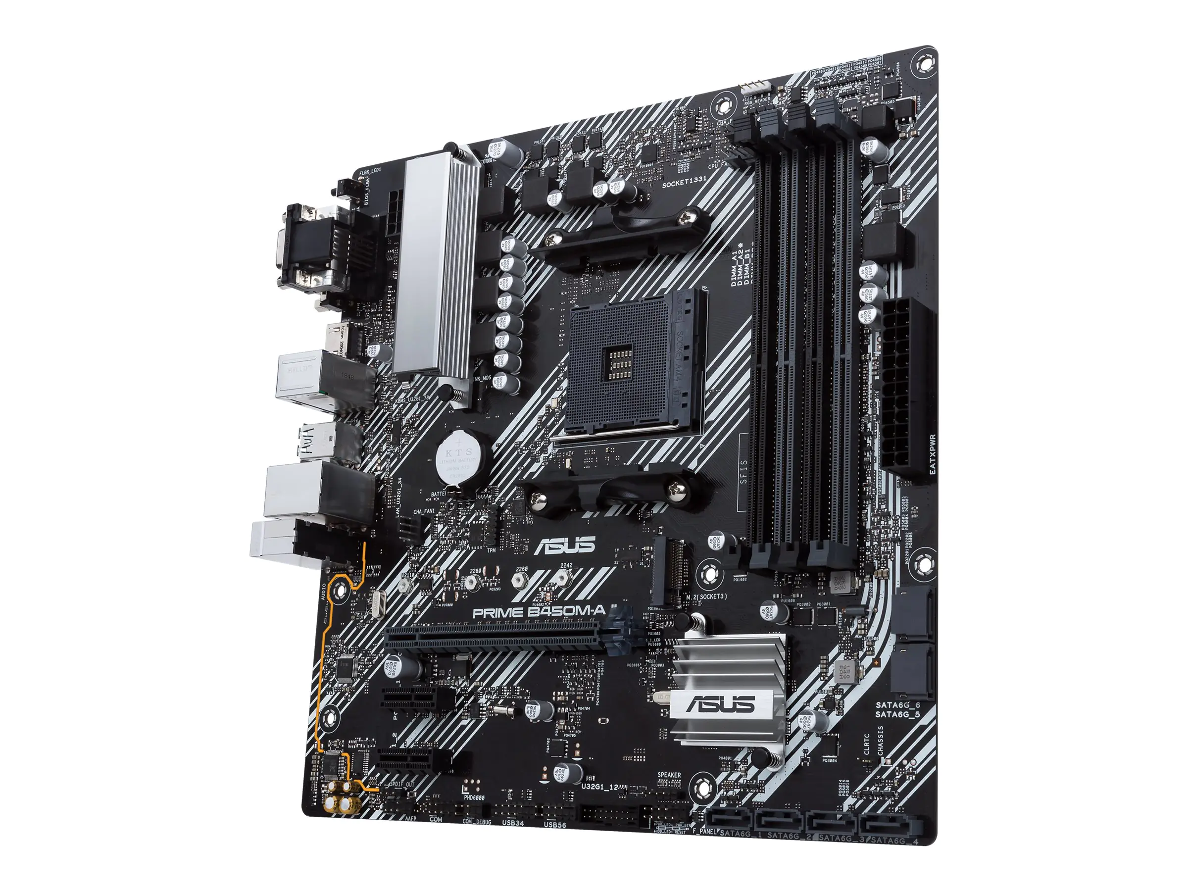 ASUS PRIME B450M-A II - Motherboard - micro ATX - Socket AM4 - AMD B450 Chipsatz - USB 3.2 Gen 1, USB 3.2 Gen 2 - Gigabit LAN - Onboard-Grafik (CPU erforderlich) - HD Audio (8-Kanal)