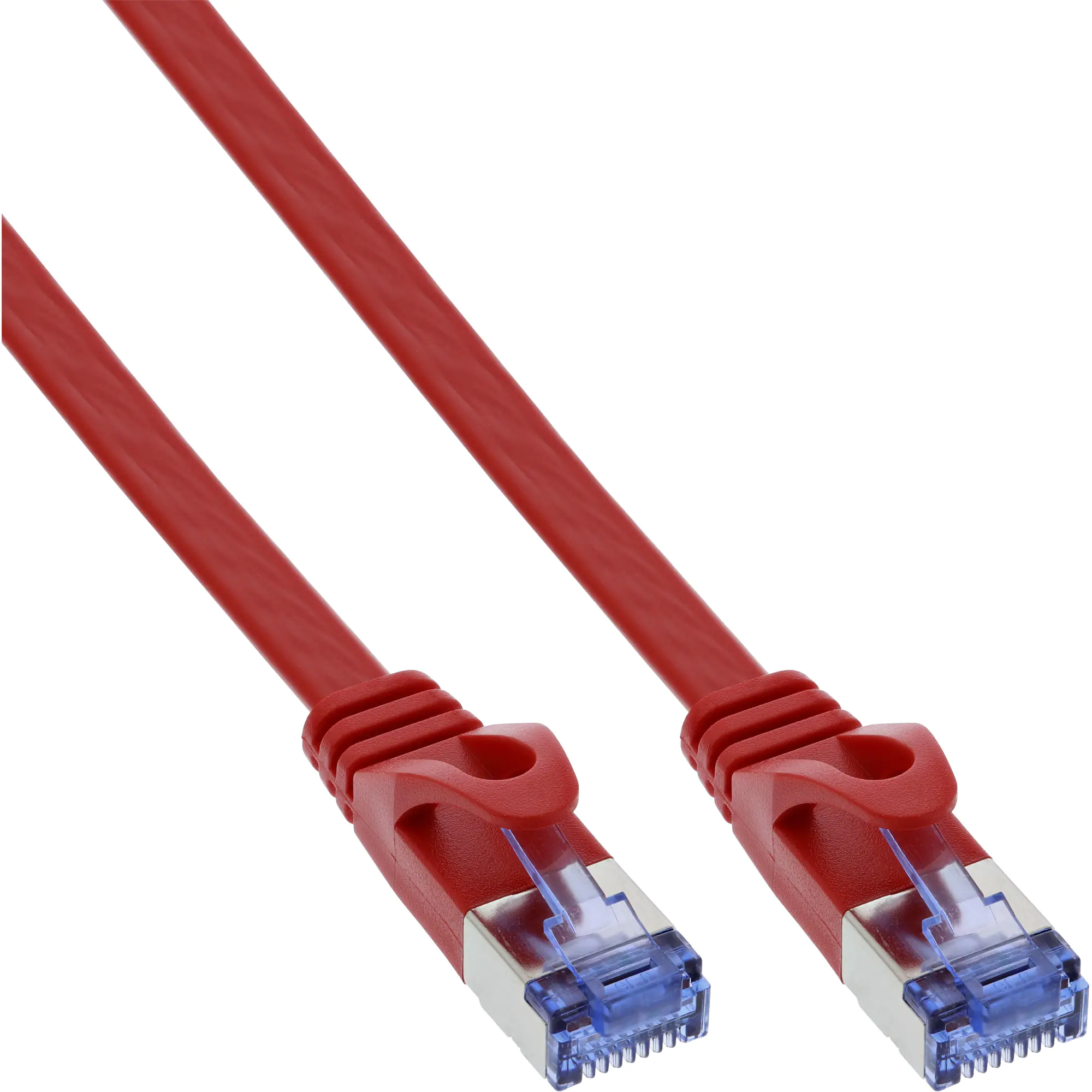 InLine - Patch-Kabel - RJ-45 (M) zu RJ-45 (M) - 2 m - U/FTP, PiMF - CAT 6a - geformt, flach - Rot