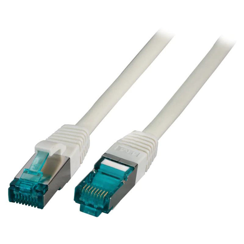 EFB-Elektronik - Patch-Kabel - RJ-45 (M) zu RJ-45 (M) - 25 cm - SFTP - CAT 6a - halogenfrei, geformt, ohne Haken, silikonfrei - Grau