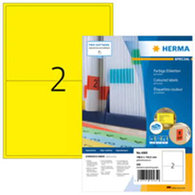 HERMA Etikett 4565 199,6x143,5mm A4 gelb 200 St./Pack.