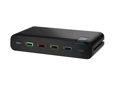 Belkin Universal Secure Dual-Head - 2nd Generation - KVM-/Audio-Switch - 4 x KVM/Audio - 1 lokaler Benutzer - Desktop - TAA-konform