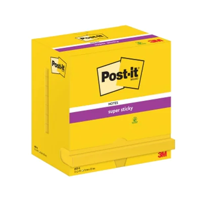 Post-it Haftnotiz Super Sticky Notes 127 x 76 mm (B x H) gelb 90 Bl./Block 12 Block/Pack. Post-it Haftnotiz Super Sticky Notes 127 x 76 mm (B x H) gelb 90 Bl./Block 12 Block/Pack.