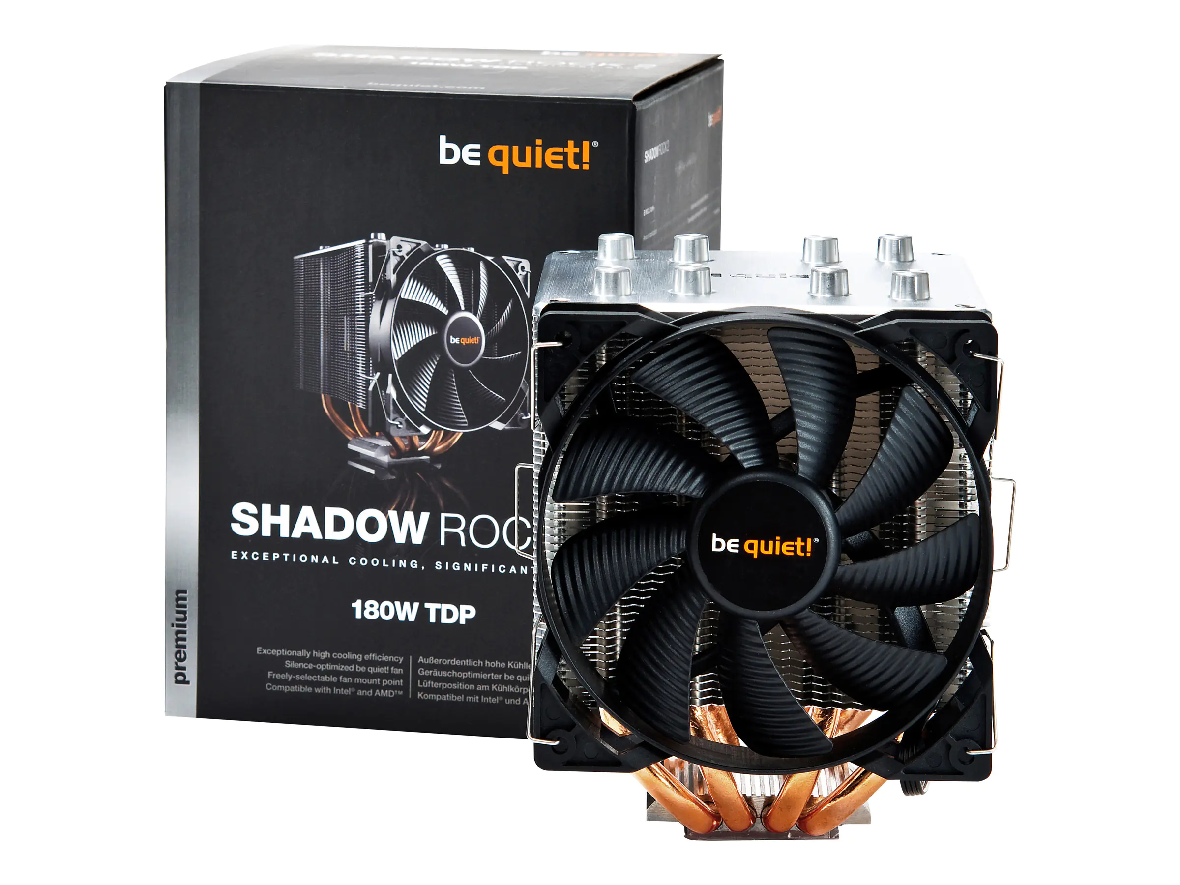 be quiet! SHADOW ROCK 2 - Prozessor-Luftkühler - (für: Socket 754, Socket 940, LGA775, Socket 939, LGA1156, AM2, AM2+, LGA1366, AM3, LGA1155, AM3+, LGA2011, FM1, FM2, LGA1150) - Aluminium mit Kupferbasis - 120 mm