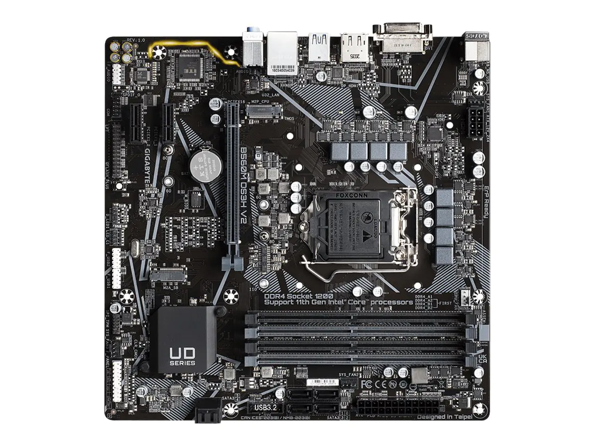 Gigabyte B560M DS3H V2 - 1.0 - Motherboard - micro ATX - LGA1200-Sockel - B560 Chipsatz - USB-C Gen1, USB 3.2 Gen 1 - Gigabit LAN - Onboard-Grafik (CPU erforderlich) - HD Audio (8-Kanal)