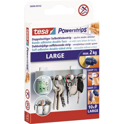 tesa Klebestücke Powerstrips Large 58000-00102 81x15mm ws 10 St./Pack. tesa Klebestücke Powerstrips Large 58000-00102 81x15mm ws 10 St./Pack.