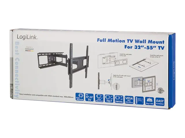 LogiLink - Klammer für LCD TV - fester, kaltgepresster Stahl - Bildschirmgröße: 81.3-139.7 cm (32"-55") - Wandmontage