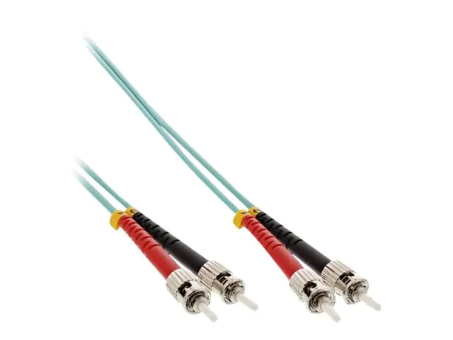 InLine - Patch-Kabel - ST multi-mode (M) bis ST multi-mode (M) - 20 m - Glasfaser - Duplex - 50/125 Mikrometer - OM3 - halogenfrei - Türkis