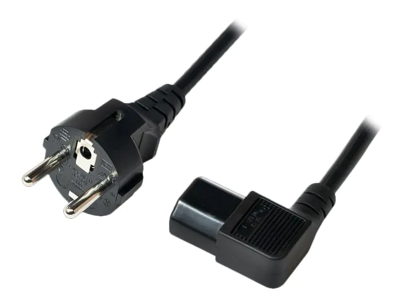 LogiLink - Stromkabel - CEE 7/7 (M) bis IEC 60320 C13 - 250 V - 10 A - 3 m - rechts-gewinkelter Stecker - Schwarz