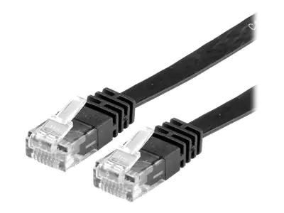 VALUE - Netzwerkkabel - RJ-45 (M) bis RJ-45 (M) - 3 m - UTP - CAT 6a - halogenfrei, geformt, flach - Schwarz