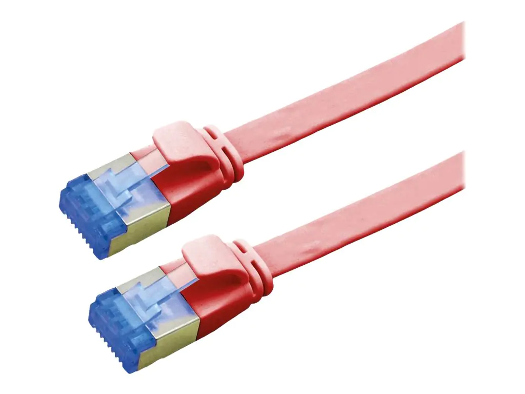 VALUE - Patch-Kabel - RJ-45 (M) zu RJ-45 (M) - 1.5 m - FTP - CAT 6a - geformt, ohne Haken, verseilt, extraflach, 10 Gigabit Ethernet - Rot