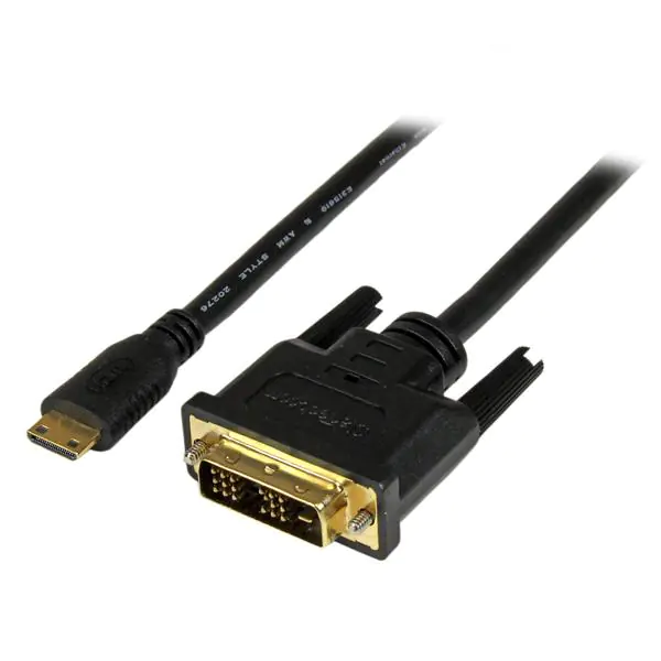 StarTech 2m Mini HDMI auf DVI Kabel - mini HDMI Typ-C / DVI-D Adapterkabel - St/St - Adapterkabel - DVI-D männlich zu 19 pin mini HDMI Type C männlich - 2 m - abgeschirmt - Schwarz