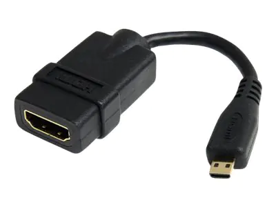 StarTech 12cm High-Speed HDMI Adapterkabel - HDMI auf Micro HDMI Kabel - Buchse/Stecker - HDMI-Adapter - HDMI weiblich zu 19 pin micro HDMI Type D männlich - 1.2 cm - abgeschirmt - Schwarz - für P/N: HDMM30CM StarTech 12cm High-Speed HDMI Adapterkabel - HDMI auf Micro HDMI Kabel - Buchse/Stecker - HDMI-Adapter - HDMI weiblich zu 19 pin micro HDMI Type D männlich - 1.2 cm - abgeschirmt - Schwarz - für P/N: HDMM30CM