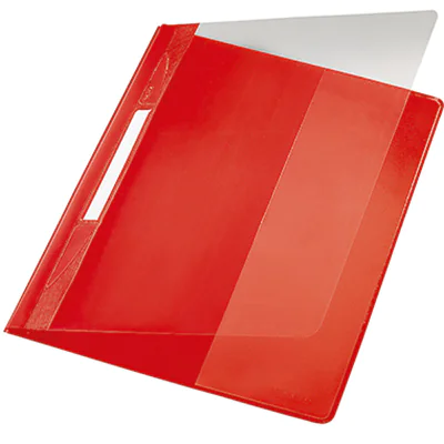 Leitz Schnellhefter Exquisit DIN A4, Überbreite PVC-Hartfolie rot