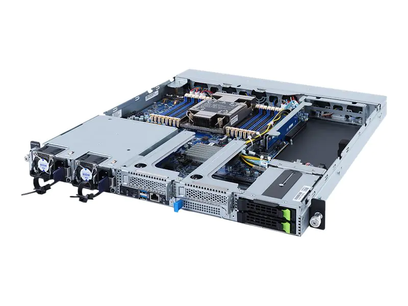 Gigabyte E162-220 (rev. 100) - Server - Rack-Montage - 1U - 1-Weg - keine CPU - RAM 0 GB - SATA - Hot-Swap 6.4 cm (2.5") Schacht/Schächte - keine HDD - AST2600 - kein Betriebssystem - Monitor: keiner