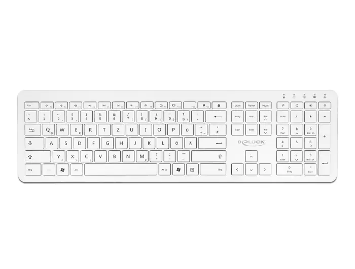 Delock - Tastatur - kabellos - 2.4 GHz - QWERTZ - Deutsch - weiß - retail