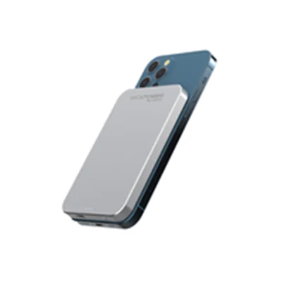 RealPower PB-5000 Mag, 5000 mAh, Lithium Polymer (LiPo), Kabelloses Aufladen, Silber 414905