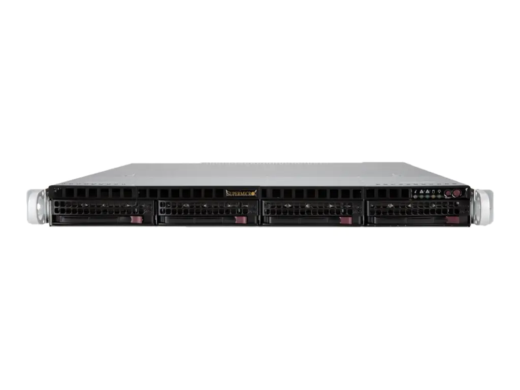 Supermicro UP SuperServer 510P-M - Server - Rack-Montage - 1U - 1-Weg - keine CPU - RAM 0 GB - SATA/PCI Express - Hot-Swap 8.9 cm (3.5") Schacht/Schächte - keine HDD - AST2600 - 1GbE - kein Betriebssystem - Monitor: keiner - Schwarz