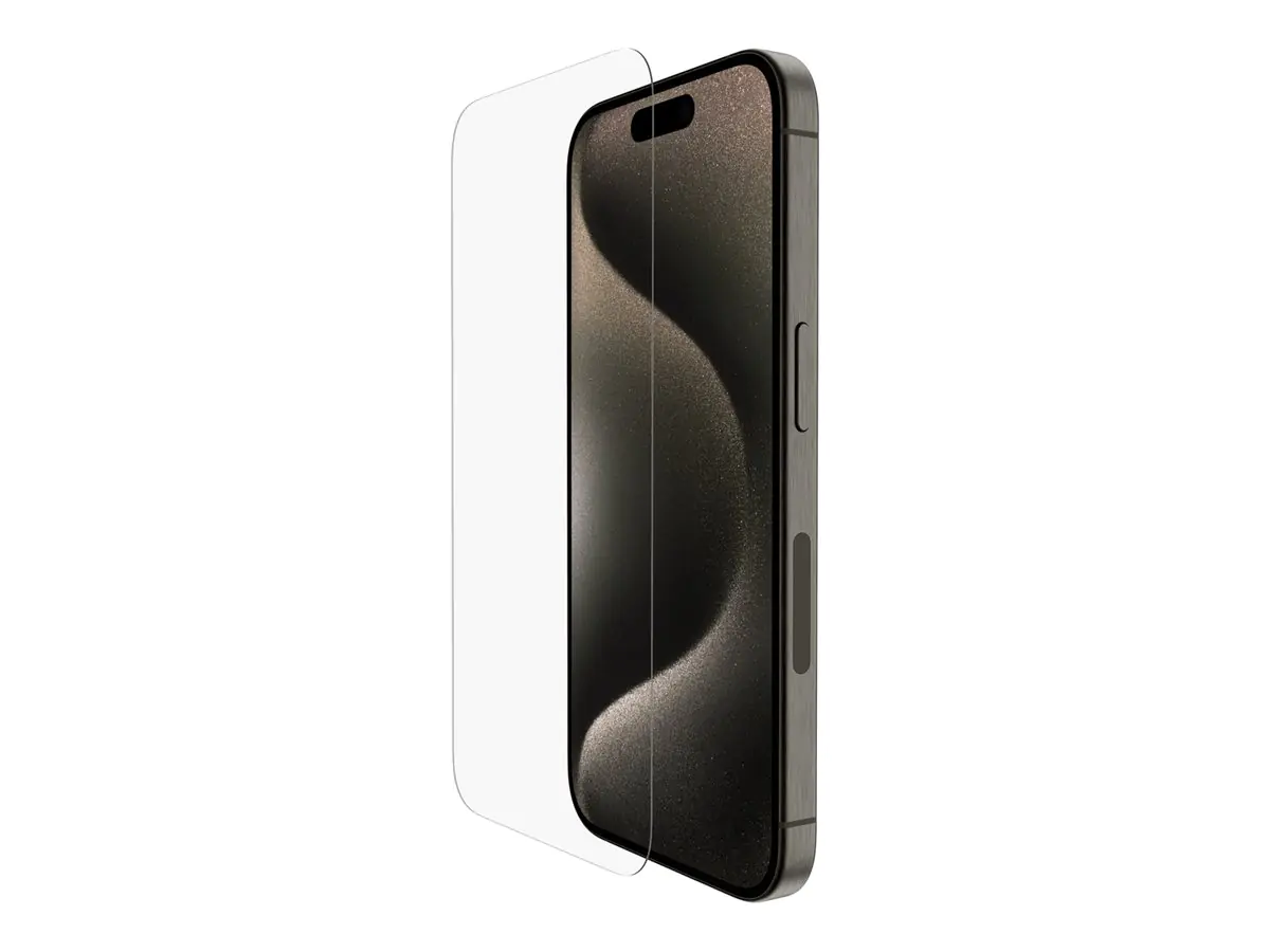 Belkin - Bildschirmschutz für Handy - gehärtetes Glas, behandelt - Glas - für Apple iPhone 15 Pro