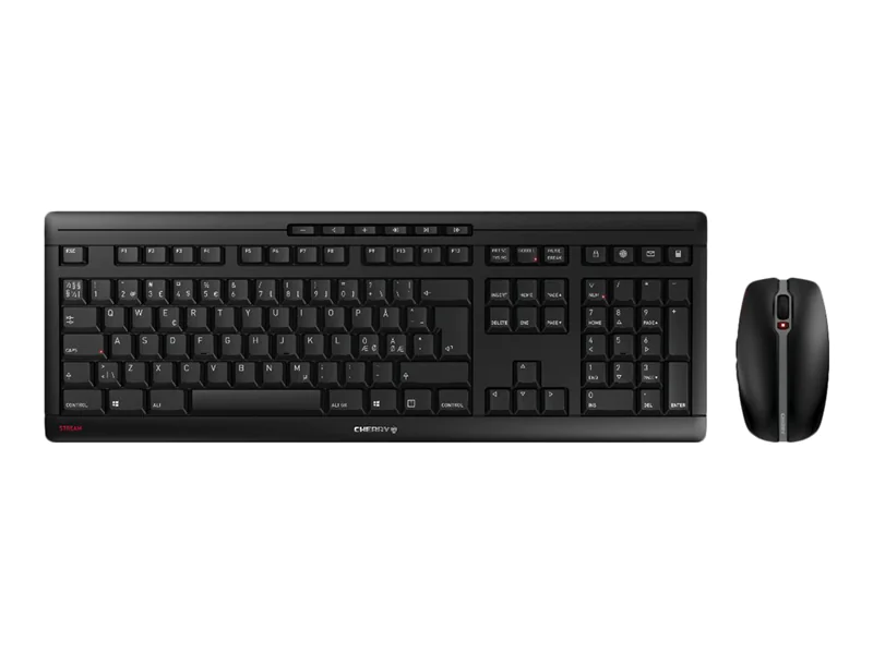 CHERRY STREAM DESKTOP RECHARGE - Tastatur-und-Maus-Set - kabellos - 2.4 GHz - QWERTY - US mit Euro-Symbol - Tastenschalter: CHERRY SX - Schwarz CHERRY STREAM DESKTOP RECHARGE - Tastatur-und-Maus-Set - kabellos - 2.4 GHz - QWERTY - US mit Euro-Symbol - Tastenschalter: CHERRY SX - Schwarz