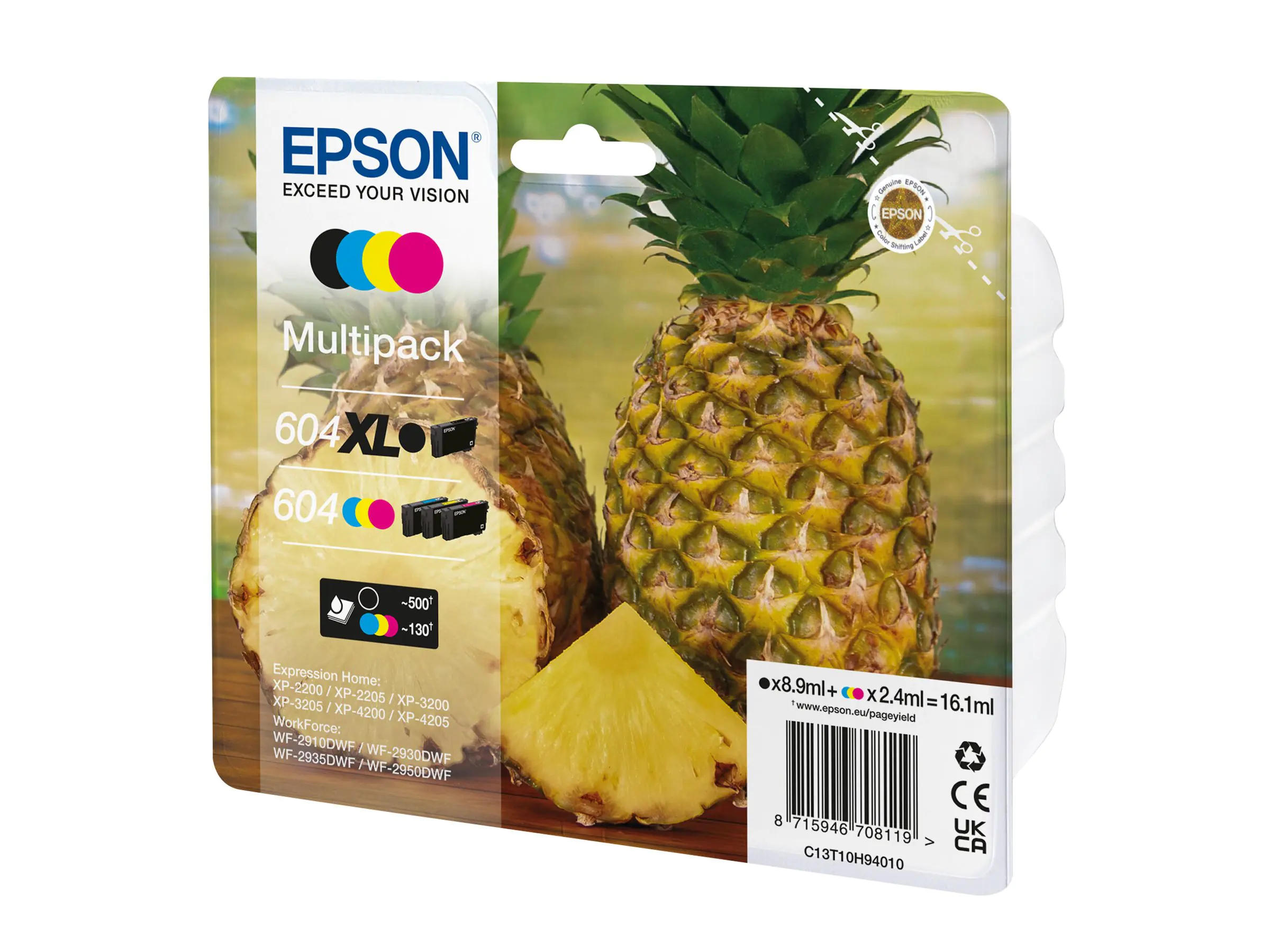 Epson 604XL Multipack - 4er-Pack - XL (Schwarz) + Standard-Kapazität - Schwarz, Cyan, Magenta, Gelb - original - Blisterverpackung - Tintenpatrone - für Expression Home XP-2200, 2205, 3200, 3205, 4200, 4205; WorkForce WF-2910, 2930, 2935, 2950