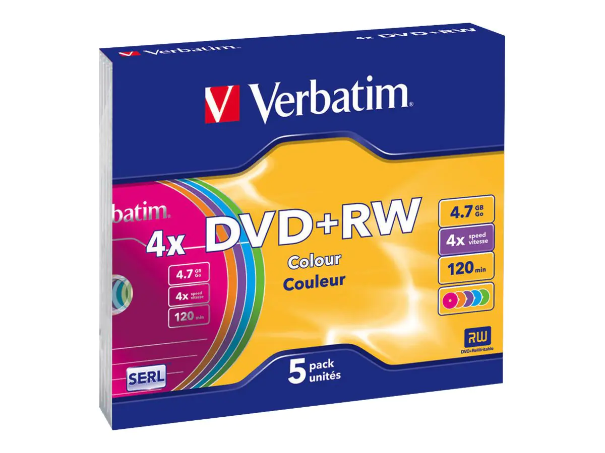 Verbatim DVD+RW 4,7GB/120 Min 4x 43297 5er Jewel Case