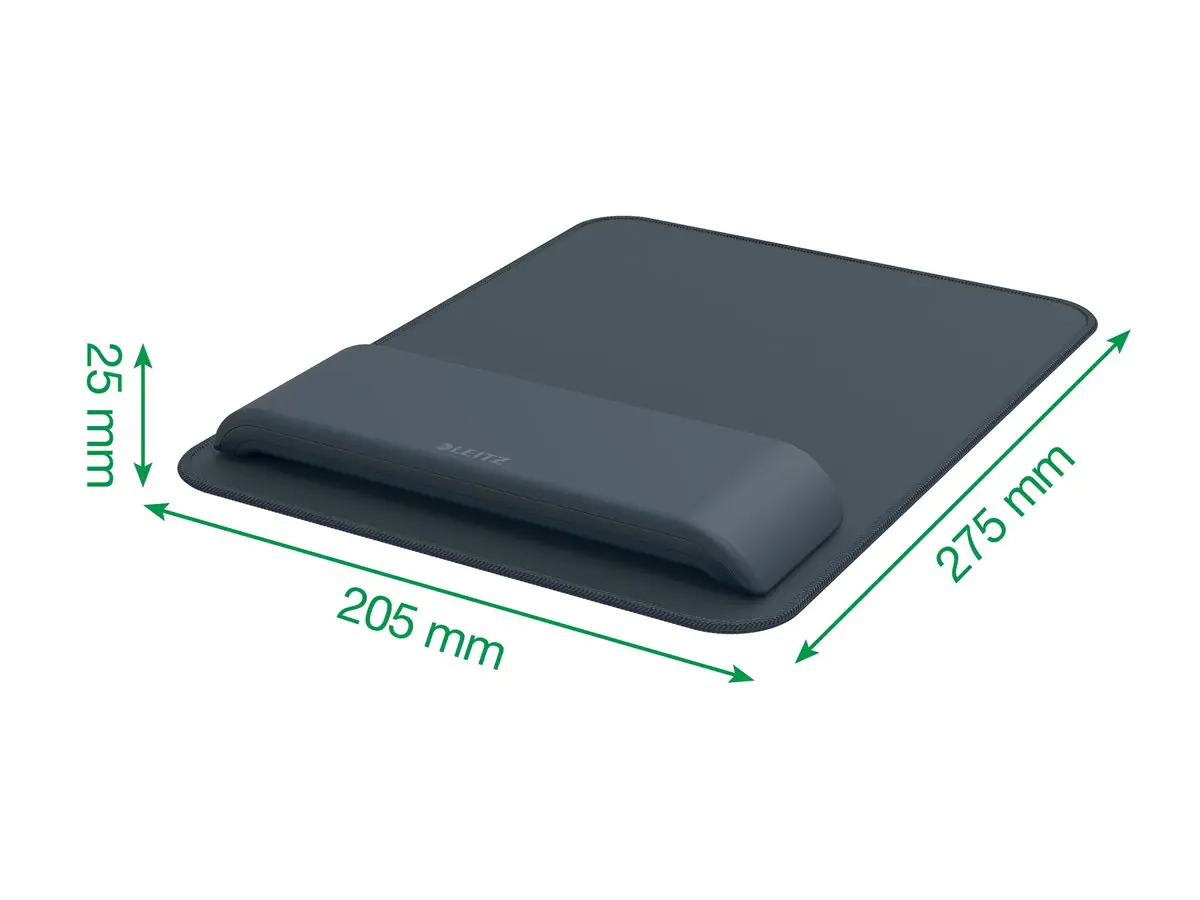 Leitz Mauspad Ergo 20 x 2,3 x 26 cm (B x H x T) Stahl/ABS Kunststoff/TPE Kunststoff/Polypropylen samtgrau