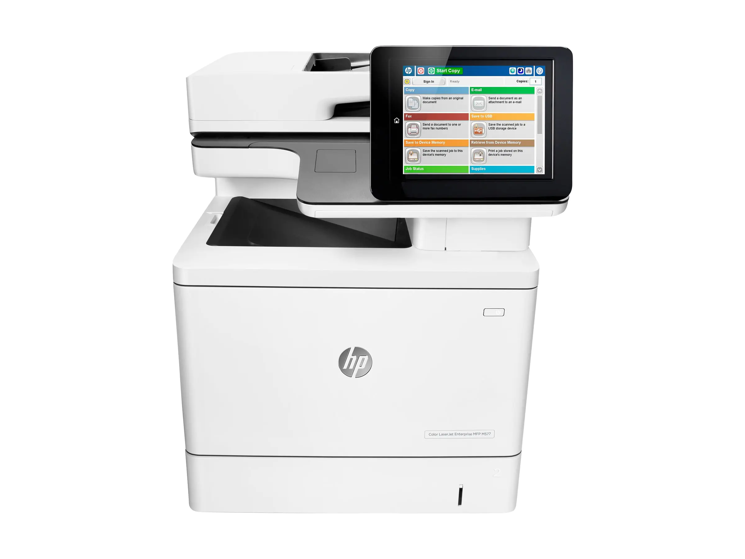 HP Color LaserJet Enterprise MFP M577dn - Multifunktionsdrucker - Farbe - Laser - Legal (216 x 356 mm) (Original) - A4/Legal (Medien) - bis zu 38 Seiten/Min. (Kopieren) - bis zu 38 Seiten/Min. (Drucken) - 650 Blatt - USB 2.0, Gigabit LAN, USB 2.0-Host