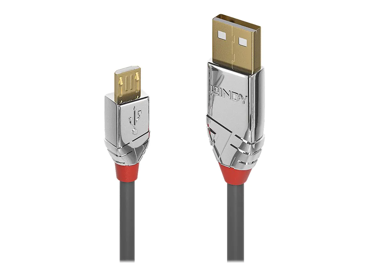 Lindy CROMO - USB-Kabel - USB (M) zu Micro-USB Typ B (M) - USB 2.0 - 3 m - rund - Grau