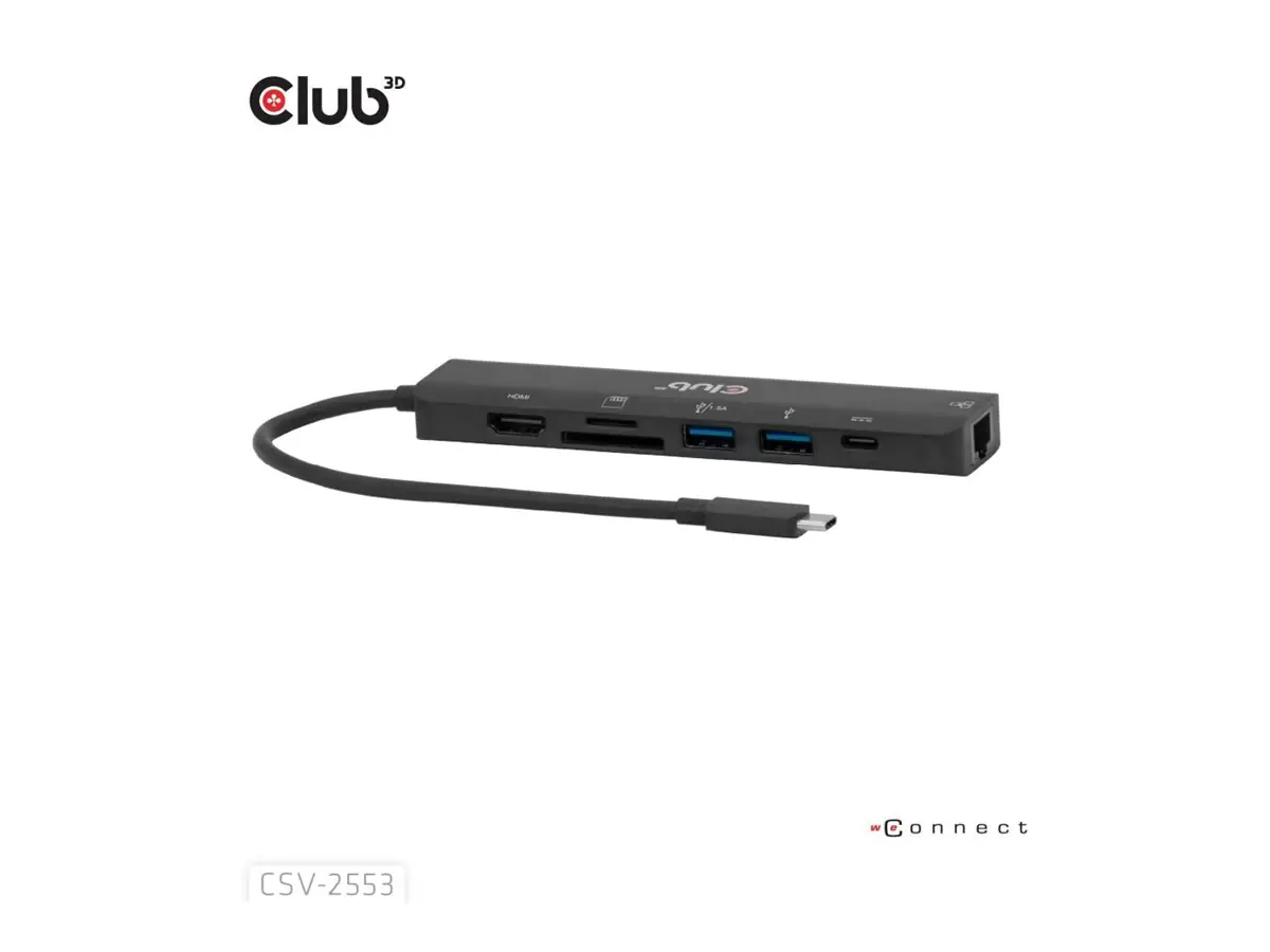 Club 3D Dockingstation - 7 in 1 Hub USB-C* - Digital/Daten - Digital/Display/Video