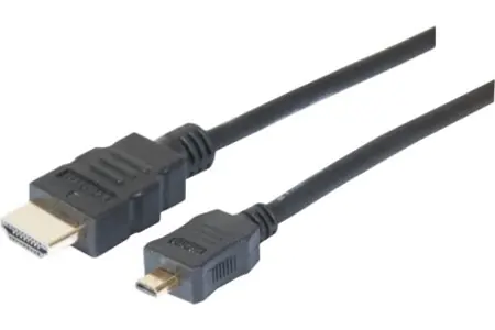exertis Connect - HDMI-Kabel mit Ethernet - 19 pin micro HDMI Type D männlich zu HDMI männlich - 2 m - Schwarz