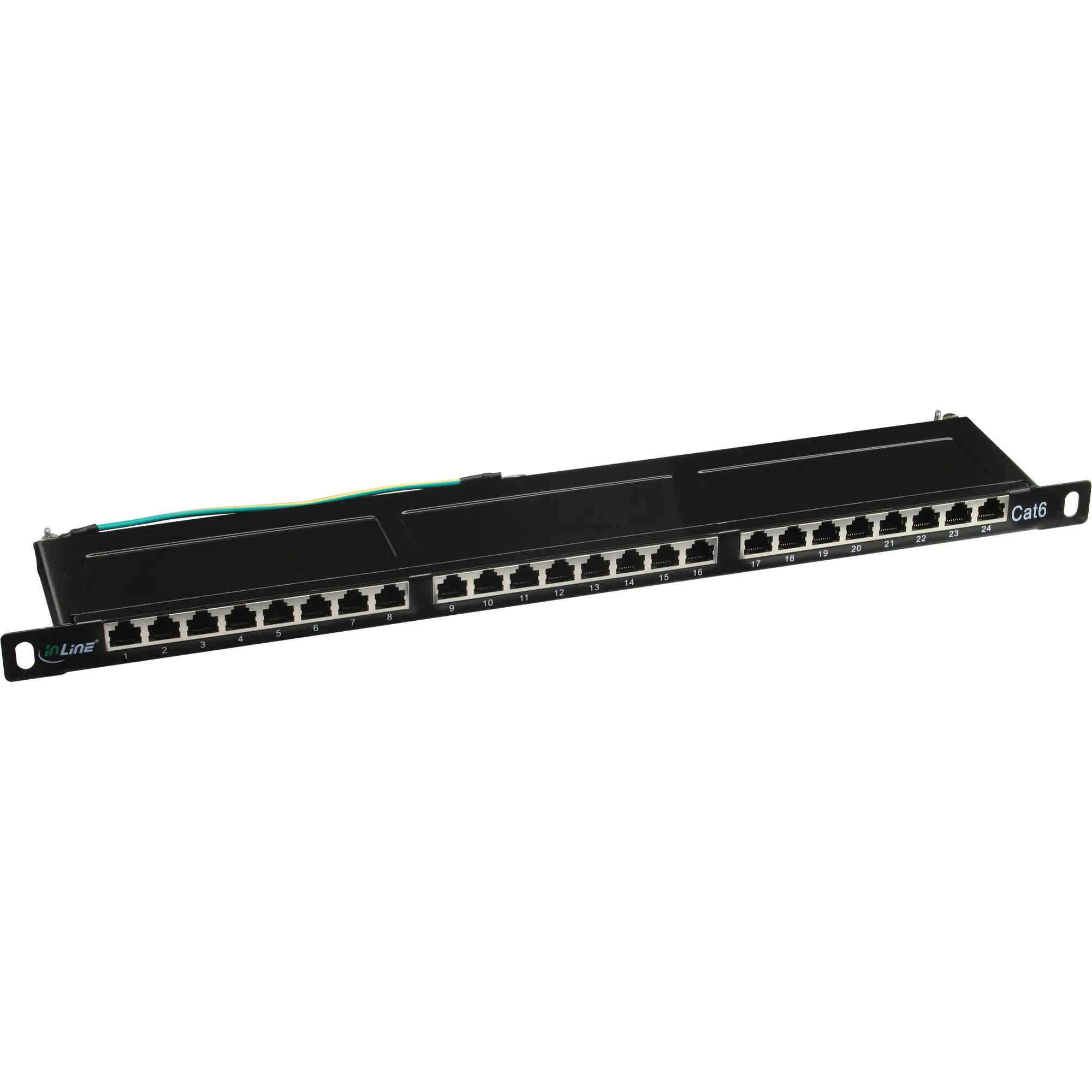 InLine - Patch Panel - RJ-45 X 24 - Schwarz, RAL 9005 - 0.5U