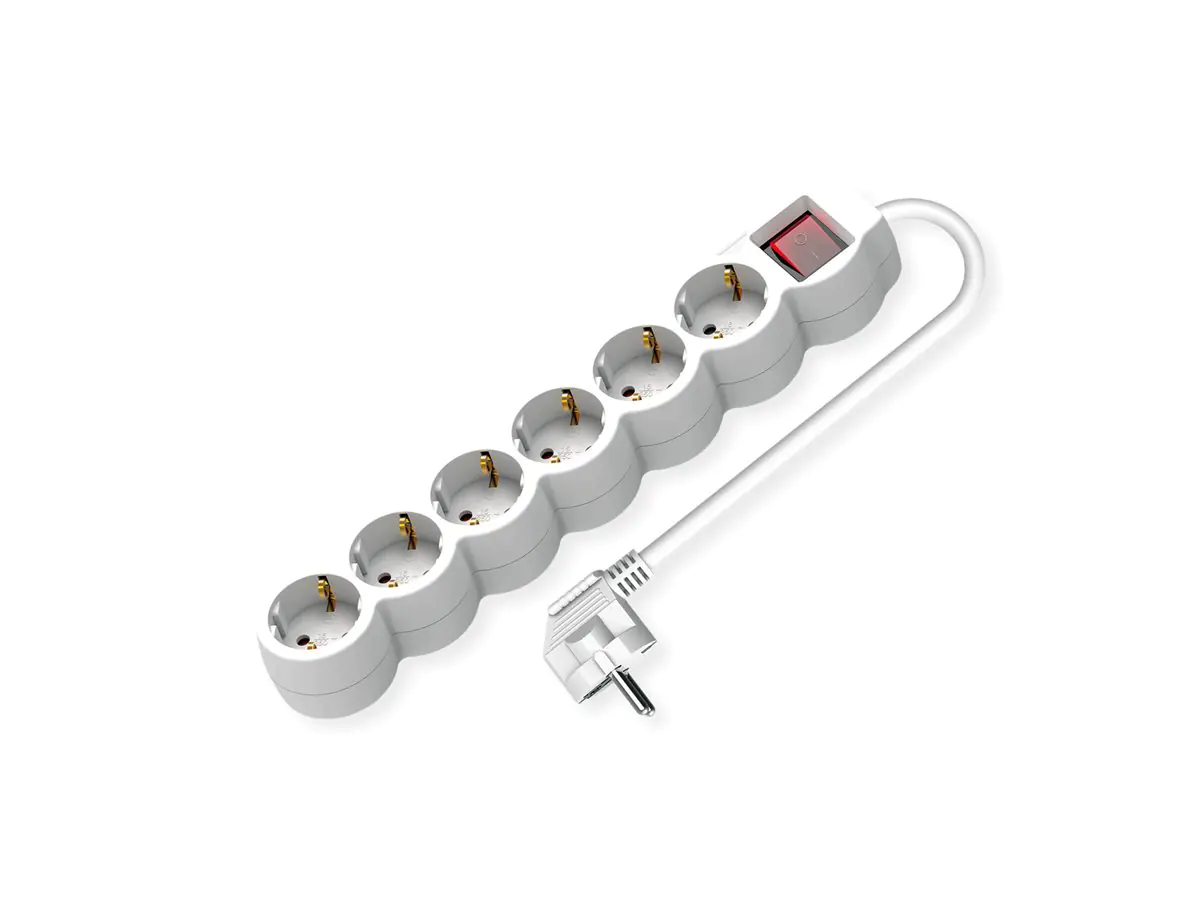 ROTRONIC-SECOMP VALUE - Steckdosenleiste - Wechselstrom 250 V - 3600 Watt - Eingabe, Eingang Typ F - Ausgangsanschlüsse: 6 (3 x CEE 7/7) 19.99.0956