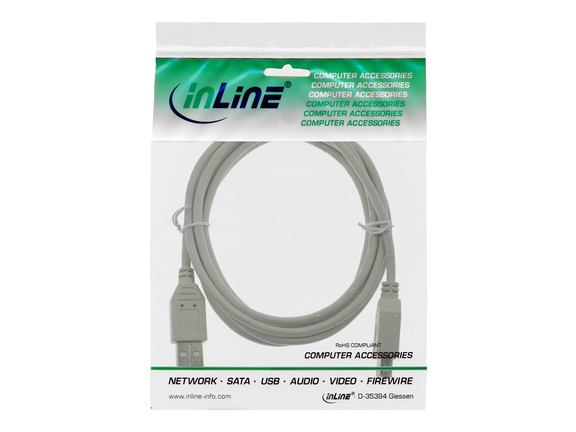 InLine USB 2.0 Verlängerung - Stecker / Buchse - Typ A - beige - 2m 34602X