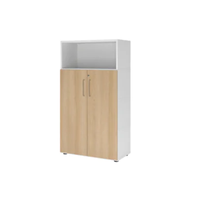 Hammerbacher Regalschrank FlexWall 800 x 1.452 x 417 mm (B x H x T) Flügeltür ohne Rollen Holz