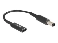 Delock - Netzteil - 24 pin USB-C (W) zu Gleichstromstecker 7,4 x 5,0 mm (M) - 19.5 V - 3 A - 15 cm - Schwarz
