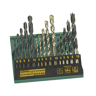 BRÜDER MANNESMANN WERKZEUGE Bohrersatz 15 Teile 4/5/6/8/10mm BRÜDER MANNESMANN WERKZEUGE Bohrersatz 15 Teile 4/5/6/8/10mm