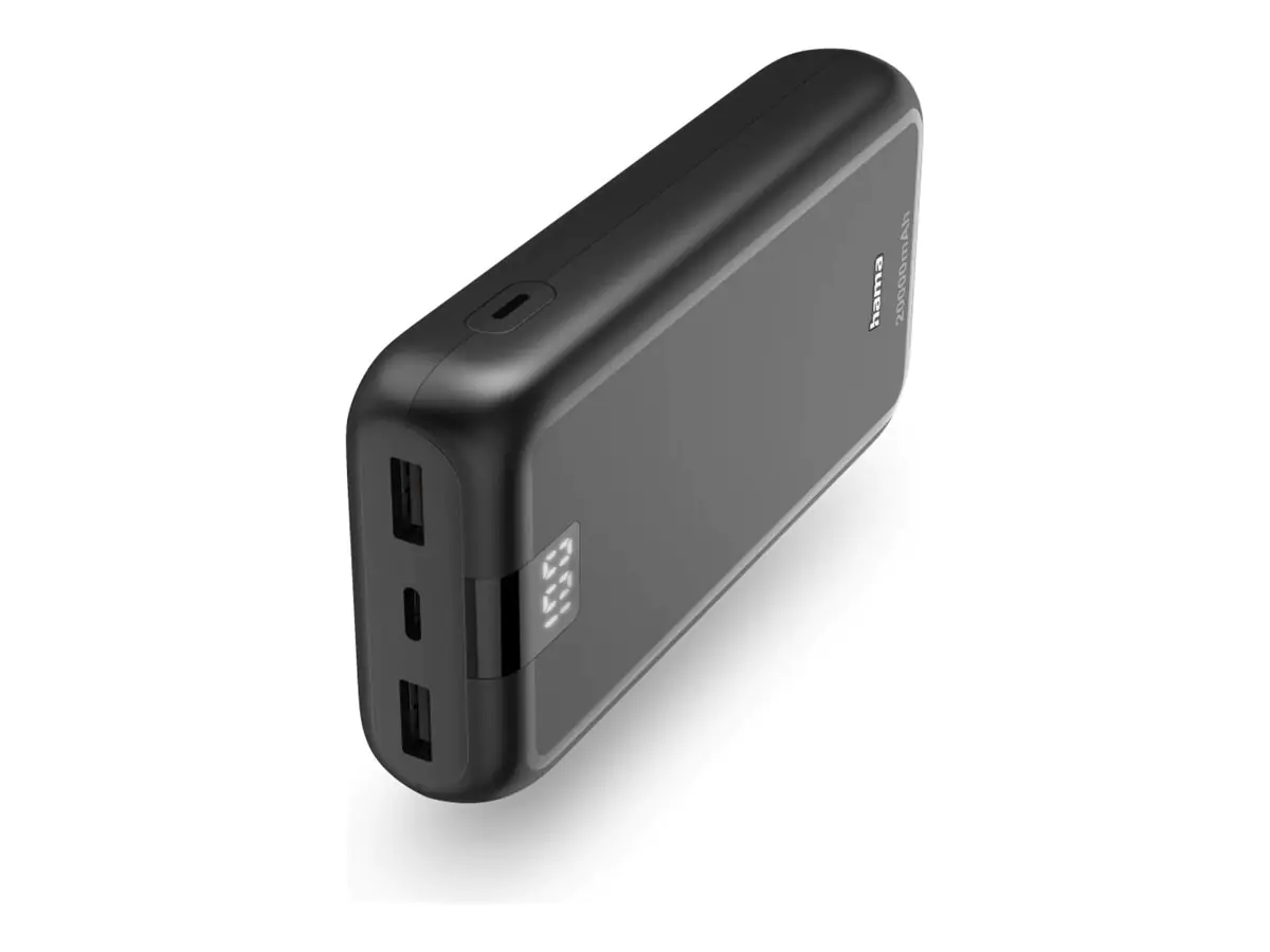 Hama Performance 20 - Powerbank - 20000 mAh - 74 Wh - 3 A - Fast Charge - 3 Ausgabeanschlussstellen (2 x USB, USB-C) 00201710