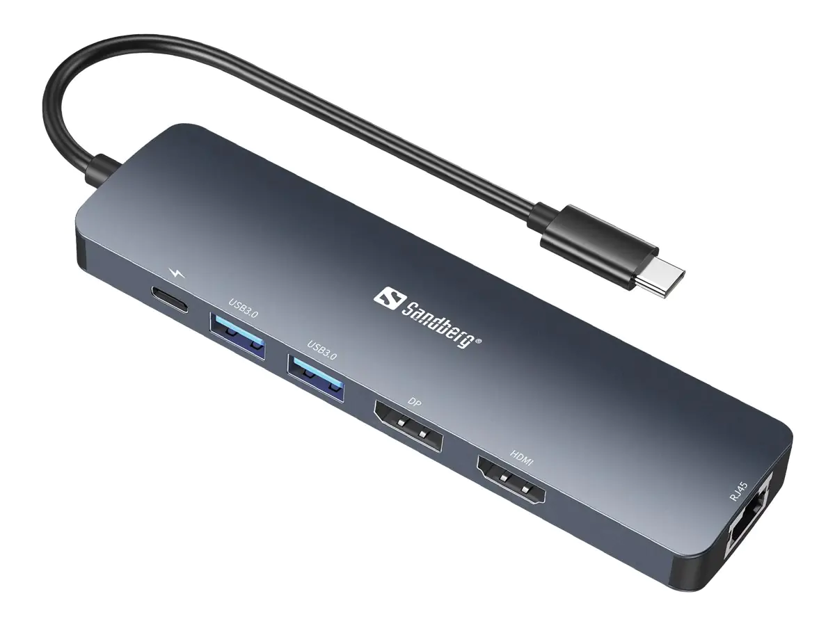 Sandberg - Dockingstation - USB-C - HDMI, DP - 100Mb LAN