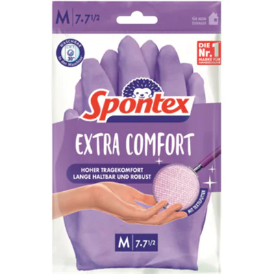 Spontex Gummihandschuhe Extra Comfort 7 Naturlatex lila