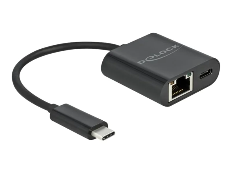 DeLOCK - Netzwerkadapter - USB-C 3.2 Gen 1 - Gigabit Ethernet x 1 + USB-C (nur Spannungsversorgung) x 1 - Schwarz DeLOCK - Netzwerkadapter - USB-C 3.2 Gen 1 - Gigabit Ethernet x 1 + USB-C (nur Spannungsversorgung) x 1 - Schwarz