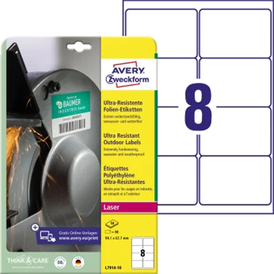 Avery Zweckform Folienetikett L7914-10 99,1x67,7mm 80 St./Pack. Avery Zweckform Folienetikett L7914-10 99,1x67,7mm 80 St./Pack.