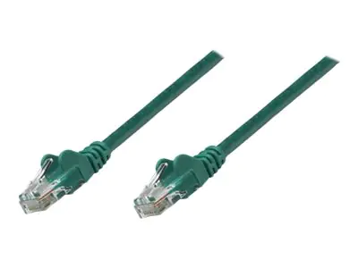 IC Intracom Intellinet Network Patch Cable, Cat6, 0.25m, Green, CCA, U/UTP, PVC, RJ45, Gold Plated