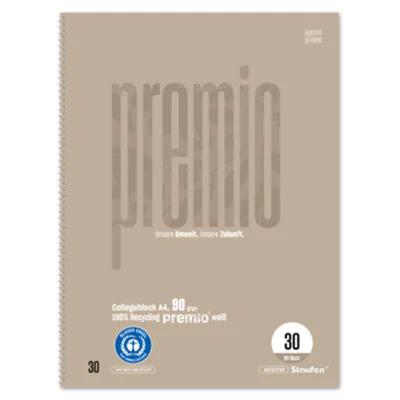 Staufen Collegeblock Premio 30 blanko DIN A4 - Bürokleinmaterial 040835030