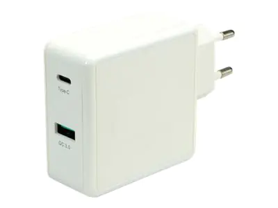 ROLINE Netzteil - 49.5 Watt - 3 A - QC 3.0 - 2 Ausgabeanschlussstellen (USB, 24 pin USB-C)