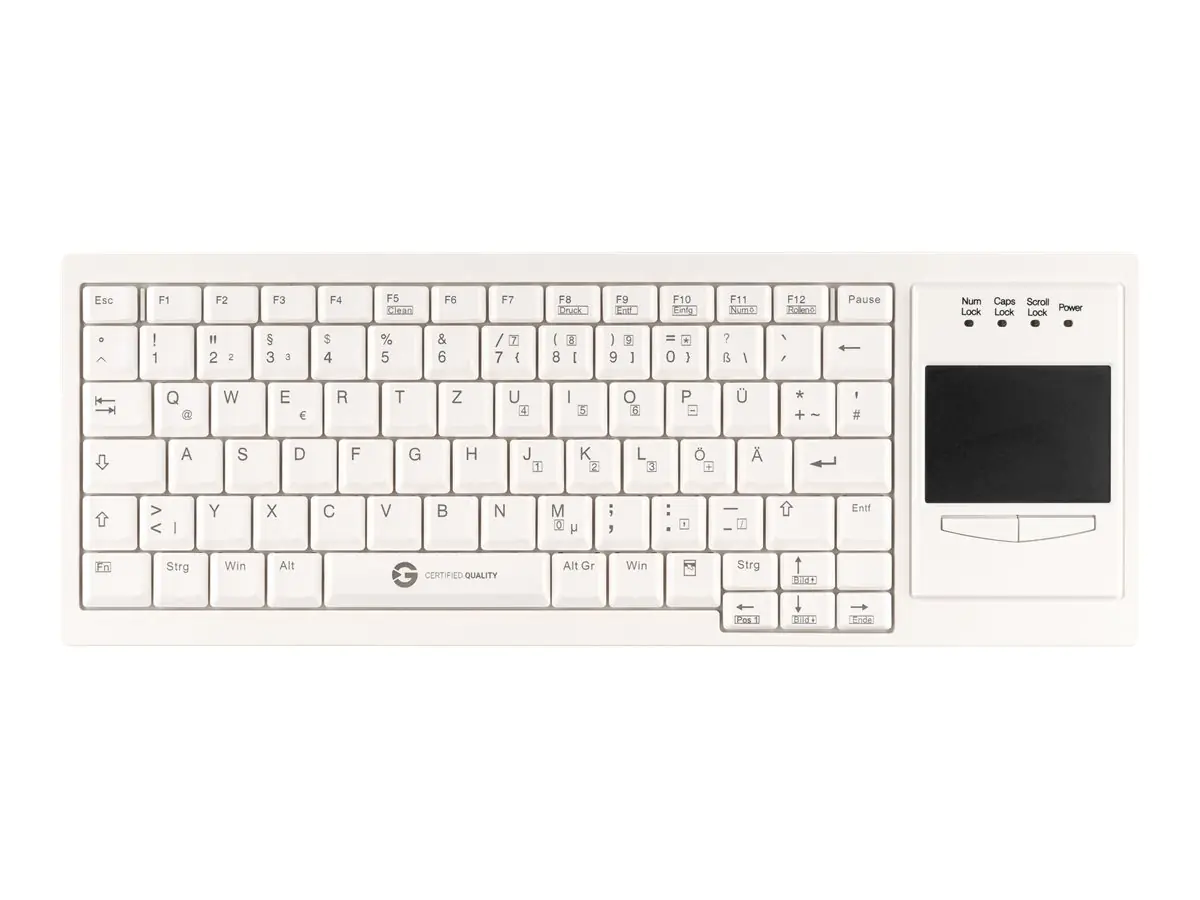 CleanType Xtra Touch - Tastatur - mit Touchpad - USB - QWERTZ - Deutsch - weiß CleanType Xtra Touch - Tastatur - mit Touchpad - USB - QWERTZ - Deutsch - weiß