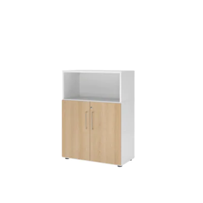Hammerbacher Regalschrank FlexWall VFW38T2KG/W/E/BS weiss eiche 80.0 x 40.0