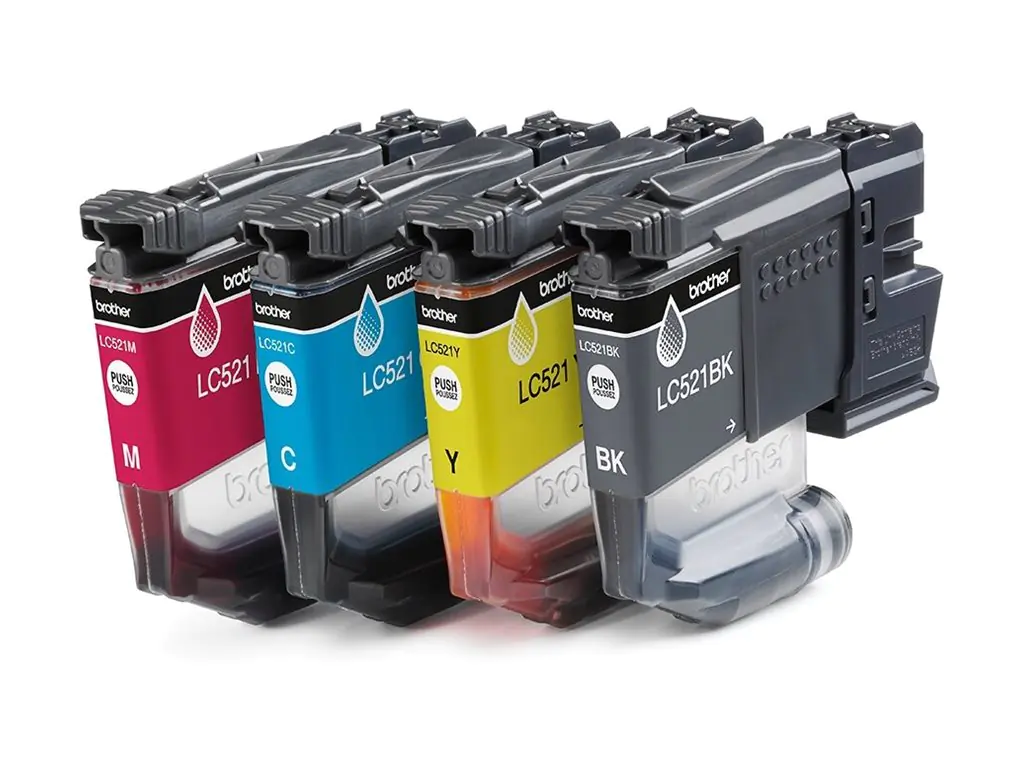 Brother LC521 Value Pack - 4er-Pack - Schwarz, Gelb, Cyan, Magenta - original - Hängebox - Tintenpatrone - für Brother DCP-J1260W, DCP-J1310DW